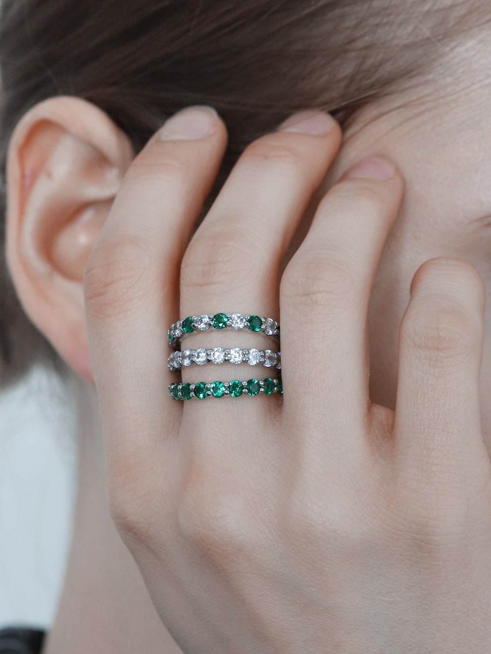 Silver925 Starlight CZ Ring ES131R ES131R Styling Look - Global B2B Wholesale Accessory
