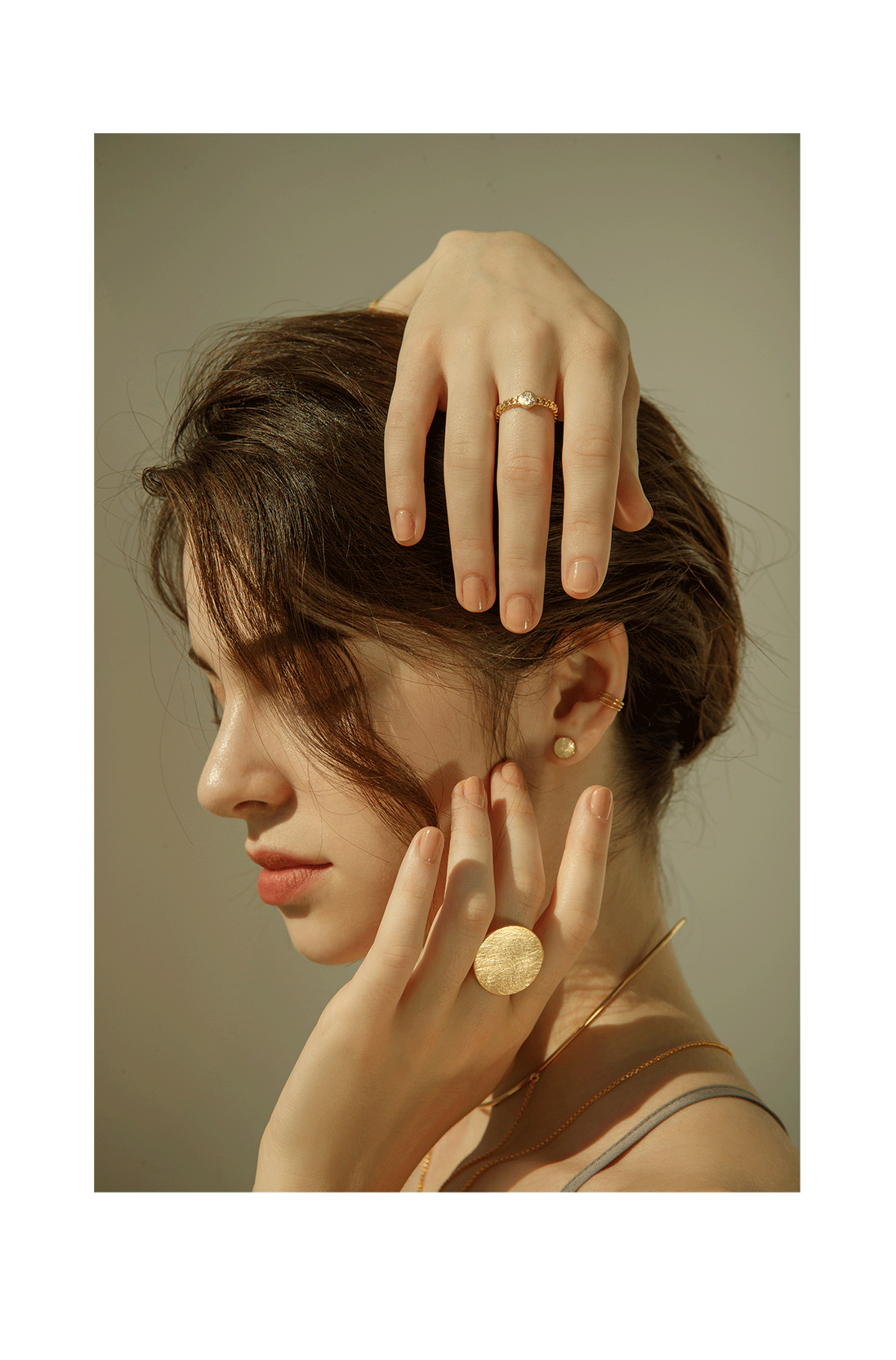 Minimalist Brass Jewelry PB004-1R - Favorite among K-Drama Actresses
