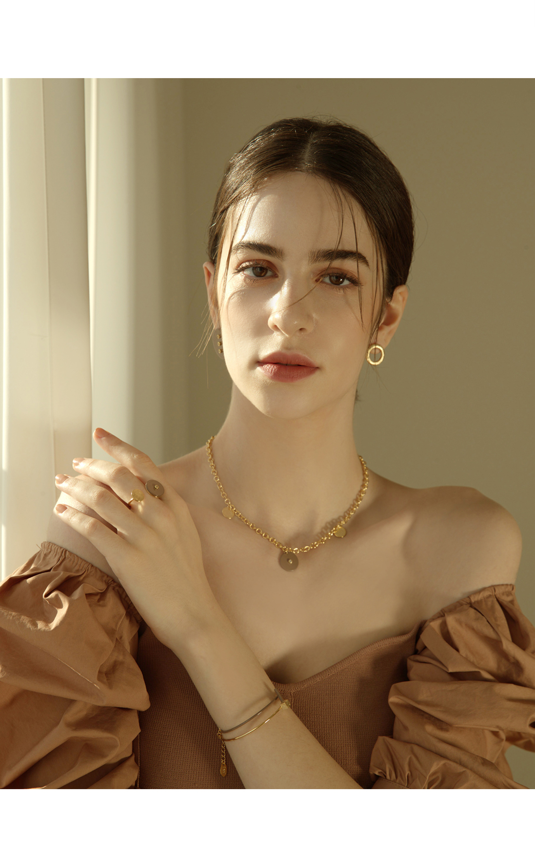 Minimalist Brass Jewelry PB008E - Favorite among K-Drama Actresses