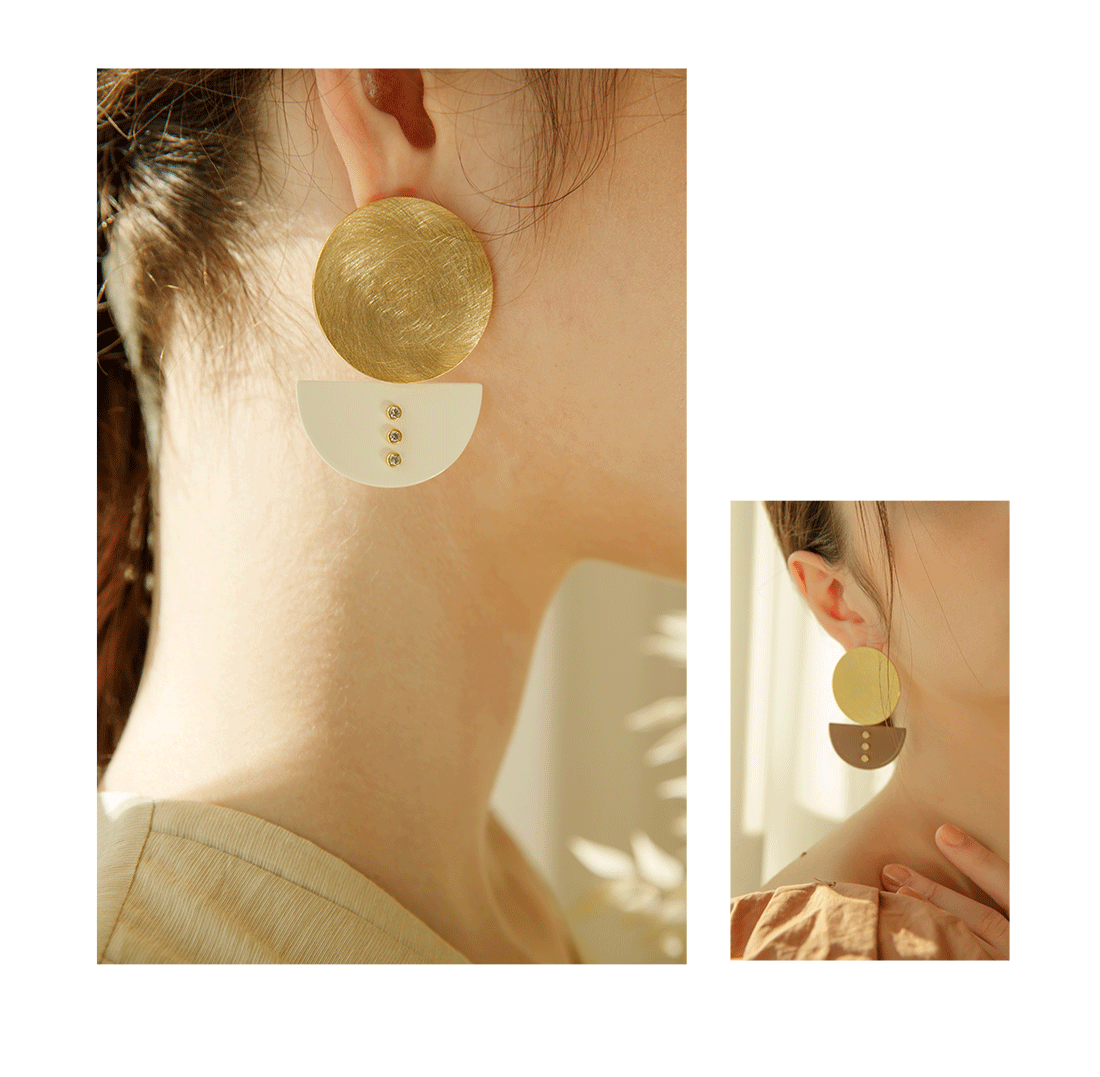 Minimalist Brass Jewelry PB009E - Favorite among K-Drama Actresses