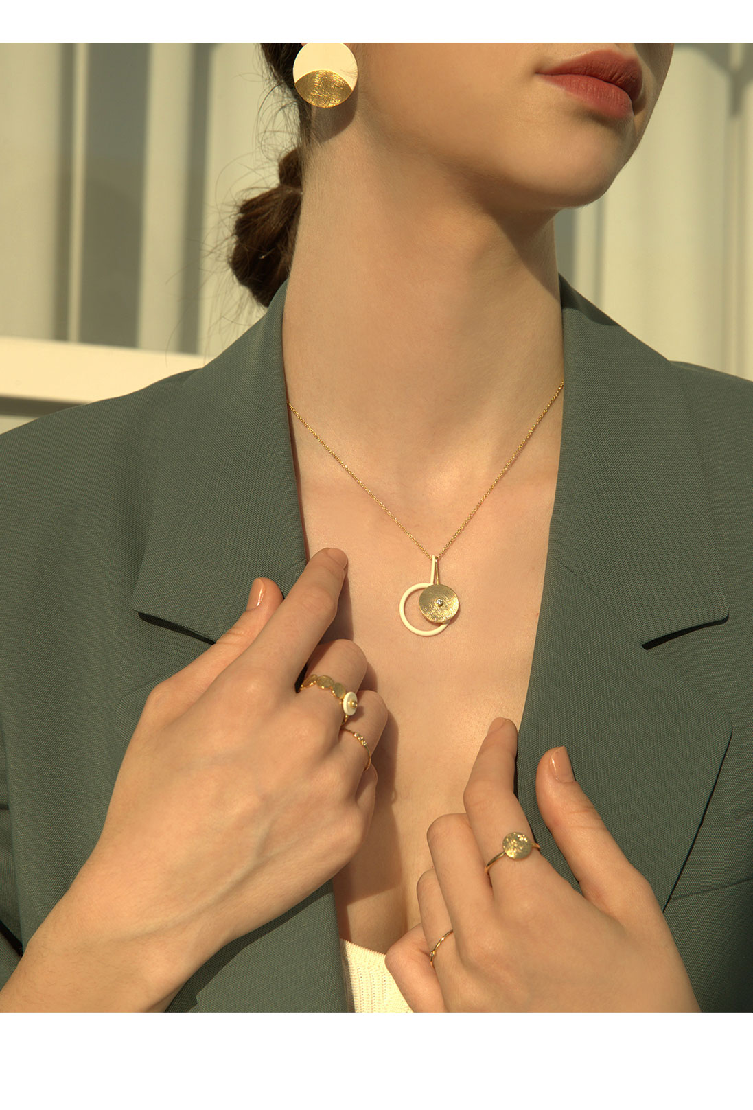 Minimalist Brass Jewelry PB016R - Favorite among K-Drama Actresses