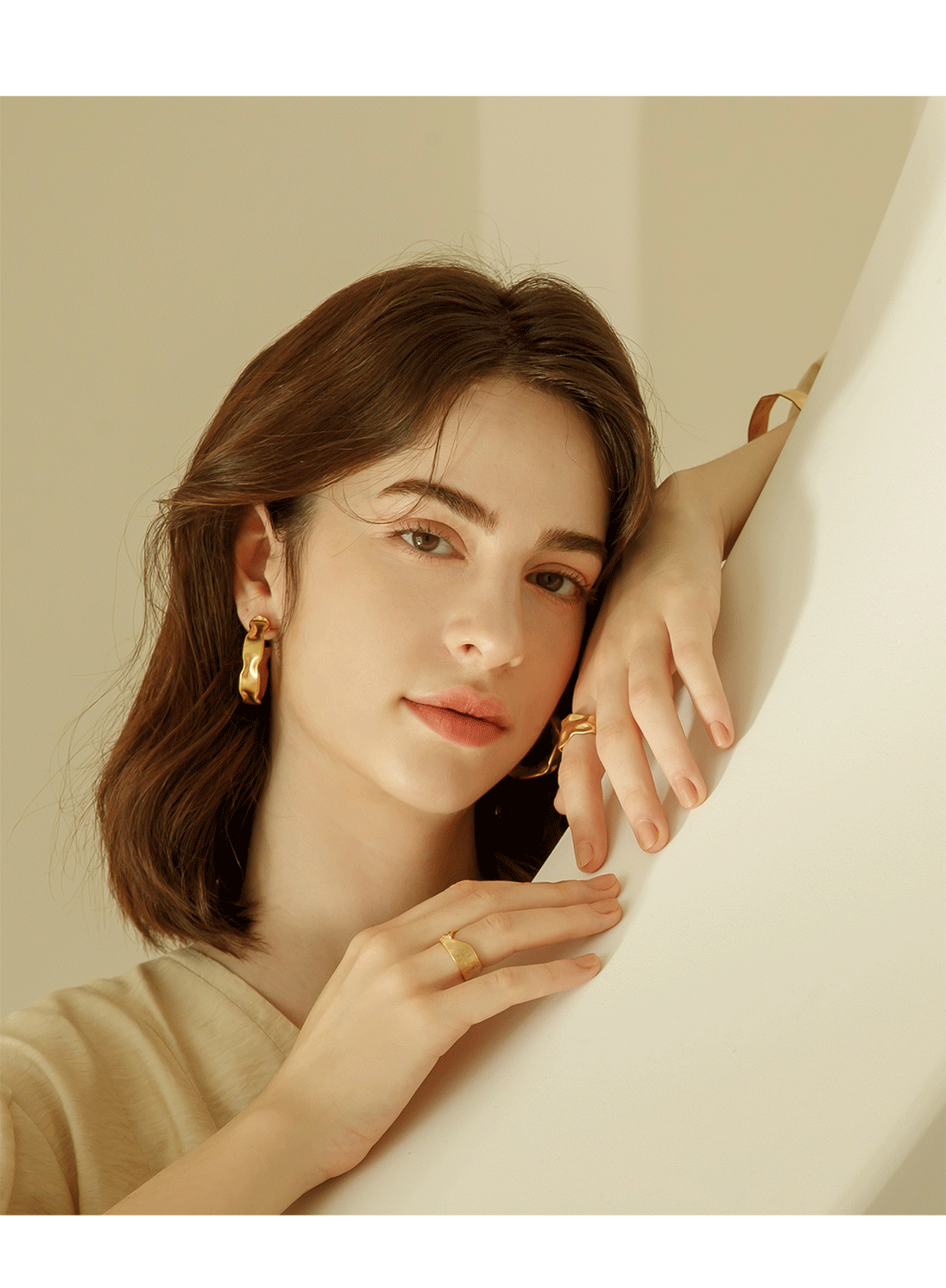 Minimalist Brass Jewelry PB029E - Favorite among K-Drama Actresses