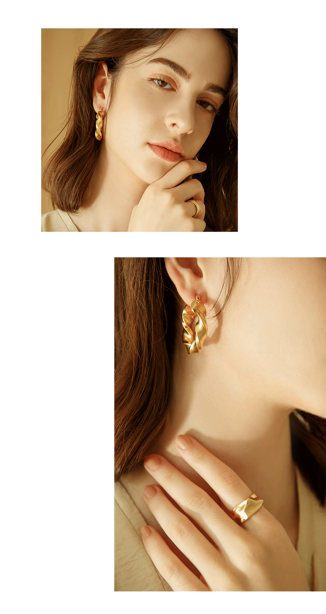Minimalist Brass Jewelry PB030E - Favorite among K-Drama Actresses