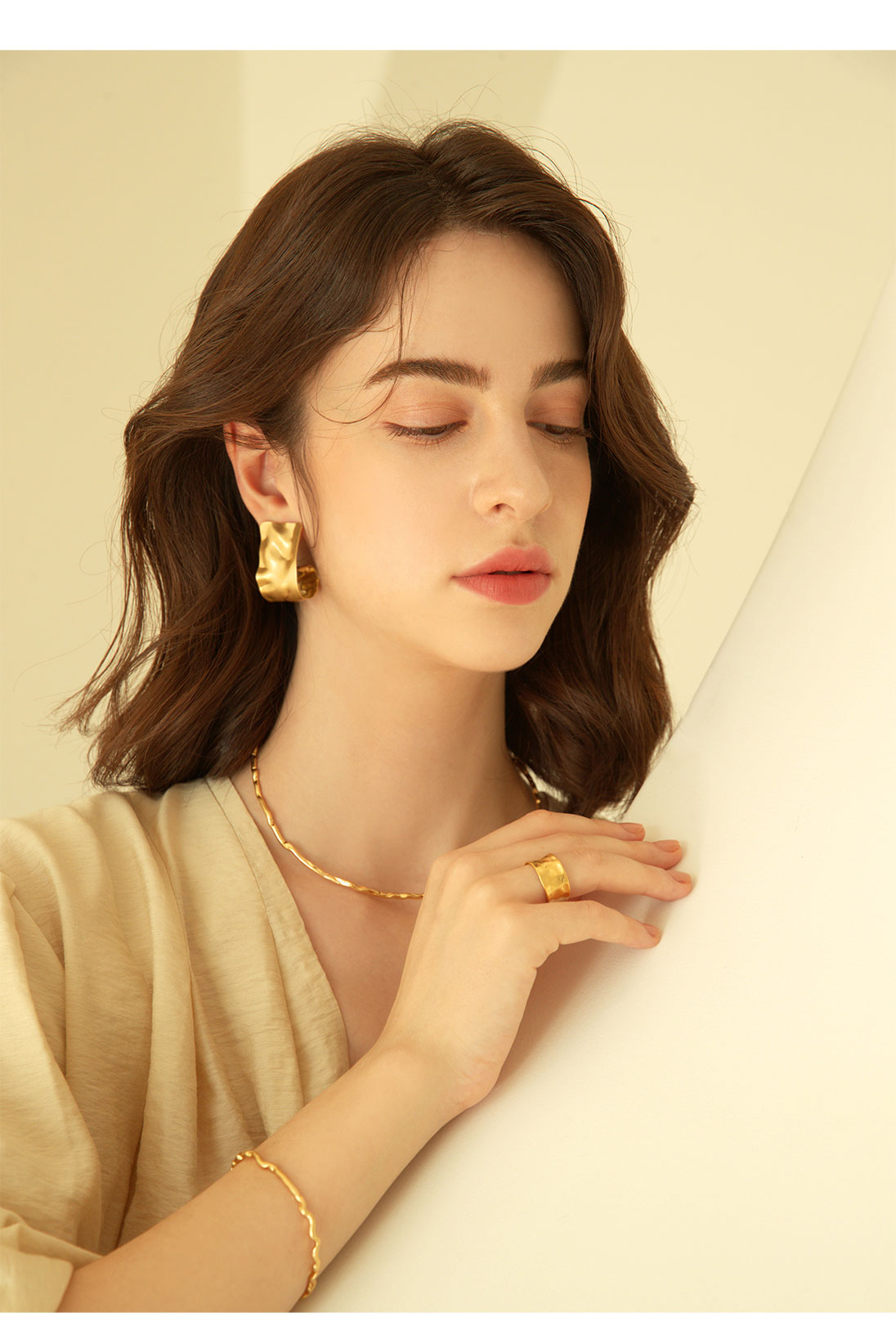 Minimalist Brass Jewelry PB034R - Favorite among K-Drama Actresses