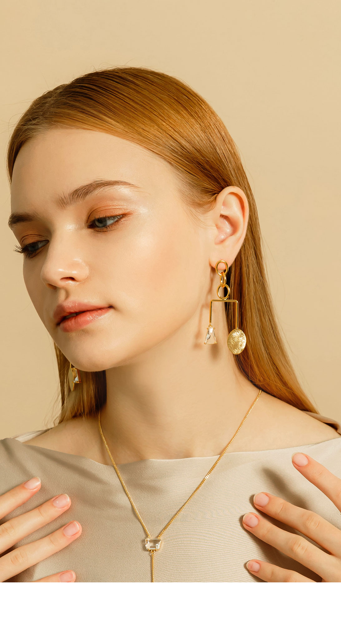 Minimalist Brass Jewelry PB040-1E - Favorite among K-Drama Actresses