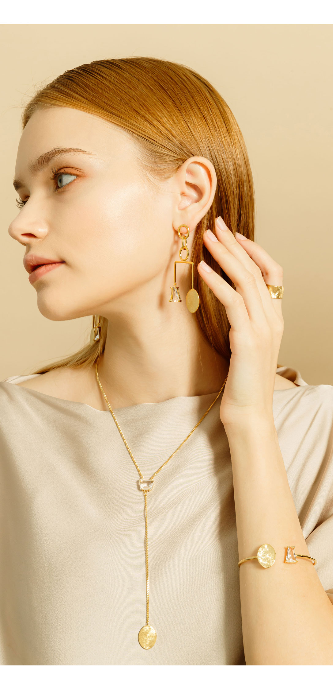 Minimalist Brass Jewelry PB040-2N - Favorite among K-Drama Actresses