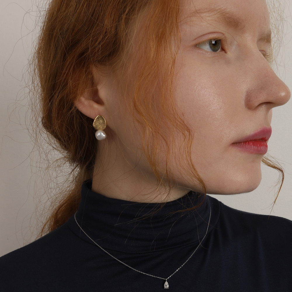 Minimalist Fresh Water Pearl Jewelry PB068E - Favorite among K-Drama Actresses