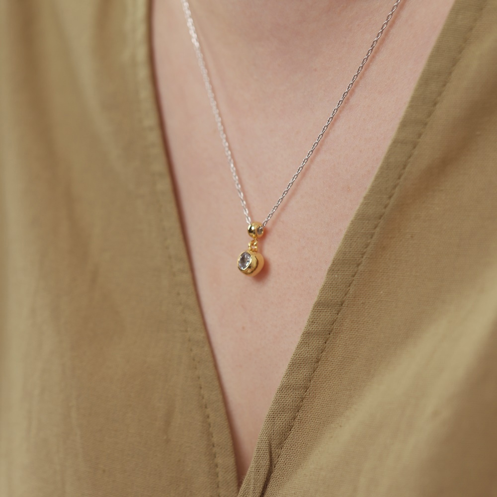Glossy Ball Cubic Zirconia Drop Necklace PB112-1N PB112-1N Styling Look - Global B2B Wholesale Accessory