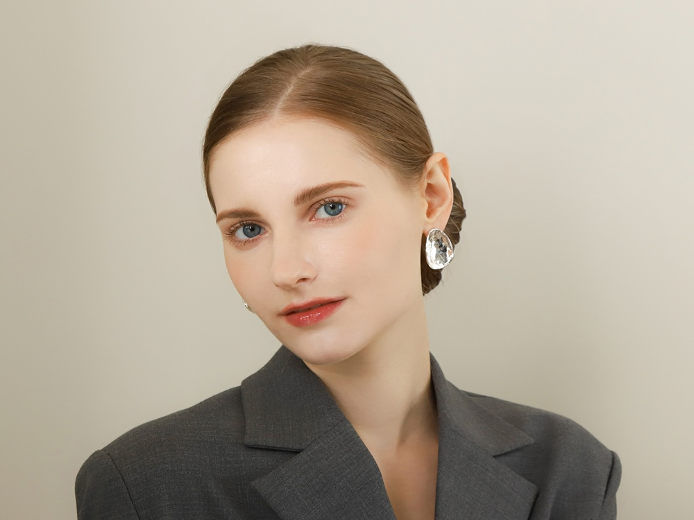 Crumble Button Earrings PB129E PB129E Styling Look - Global B2B Wholesale Accessory