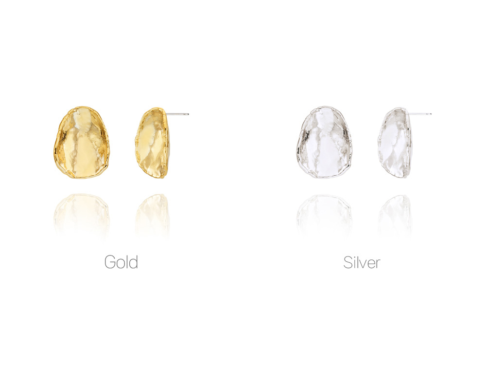 Ozel PB129E Premium Craftsmanship - Crumble Button Earrings PB129E