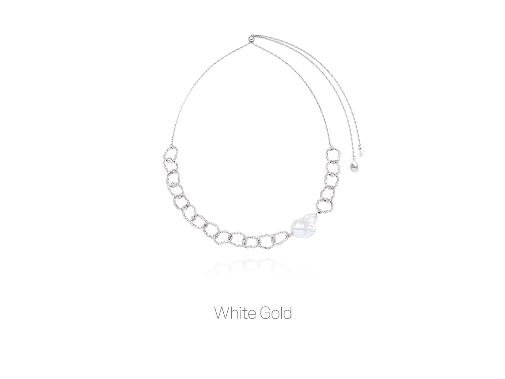 Ozel PB134N Premium Craftsmanship - Baroque Pearl Twinkle Moving Necklace PB134N