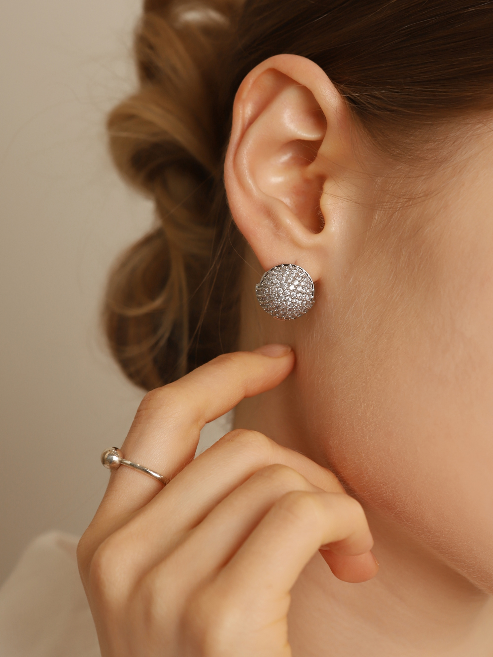 Minimalist Cubic Zirconia Jewelry PB141E - Favorite among K-Drama Actresses