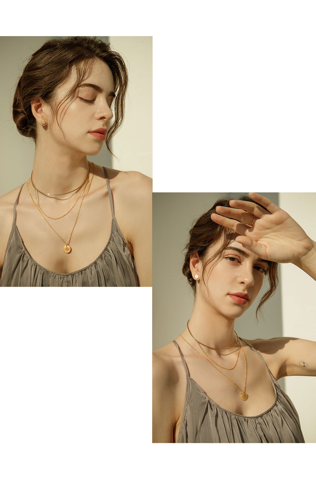 [Celeb Pick] Silver925 Moment Silver Necklace PS001N PS001N Styling Look - Global B2B Wholesale Accessory
