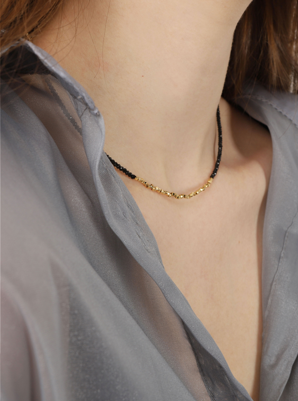 Minimalist Silver925, Black Spinel Jewelry PS007-1N_BK - Favorite among K-Drama Actresses