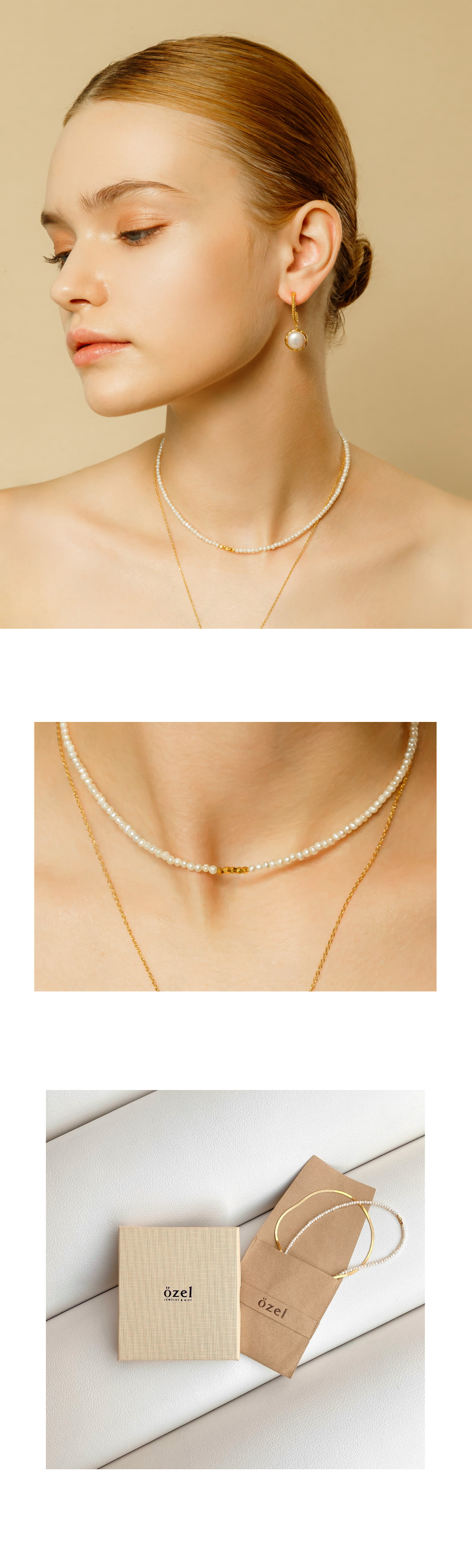 Silver925 Layer Pearl Necklace PS007N_PE PS007N_PE Styling Look - Global B2B Wholesale Accessory