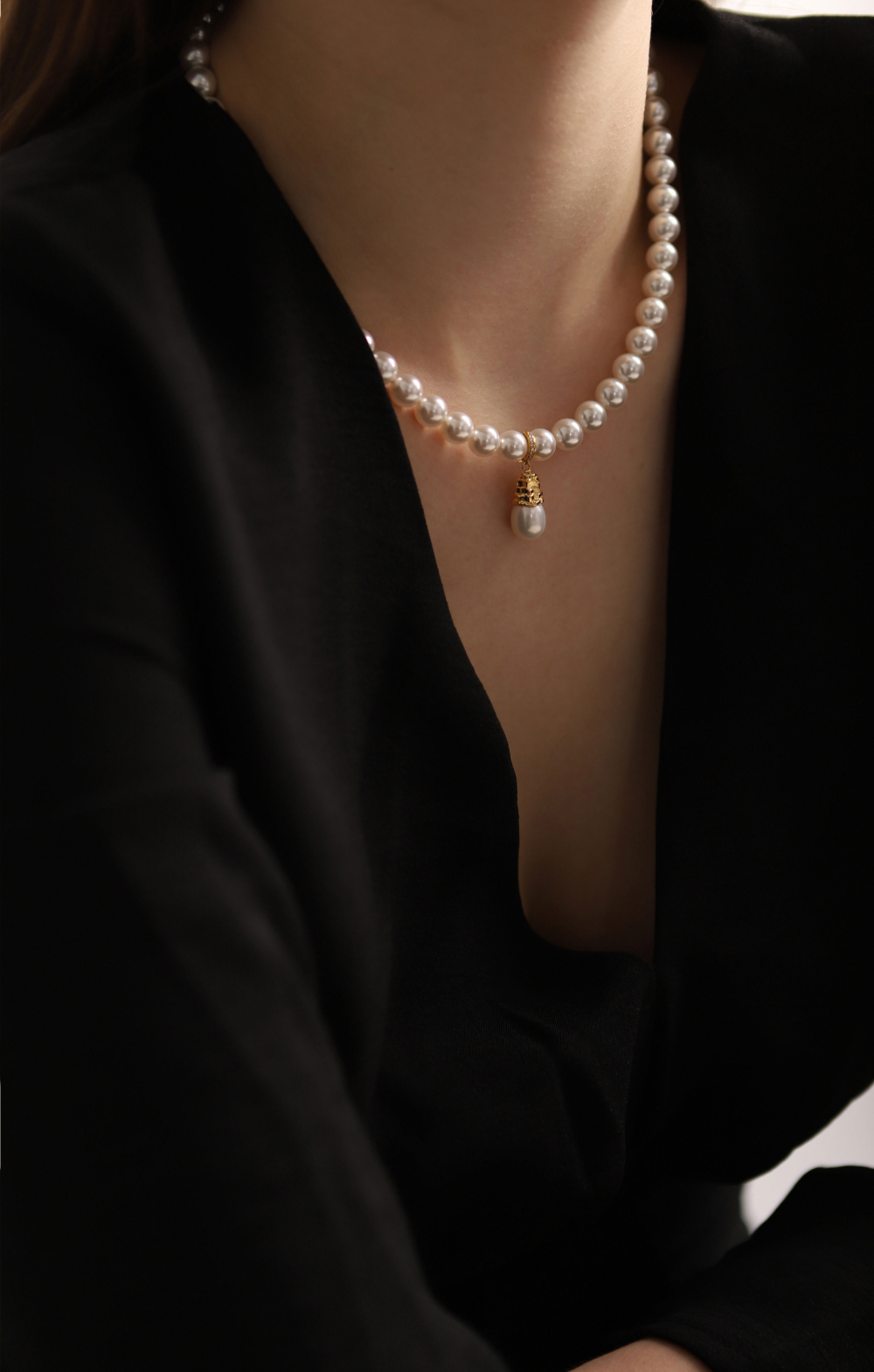 Ozel PS009P Premium Craftsmanship - Silver925 Tear Drop Fresh Water Pearl Pendant PS009P