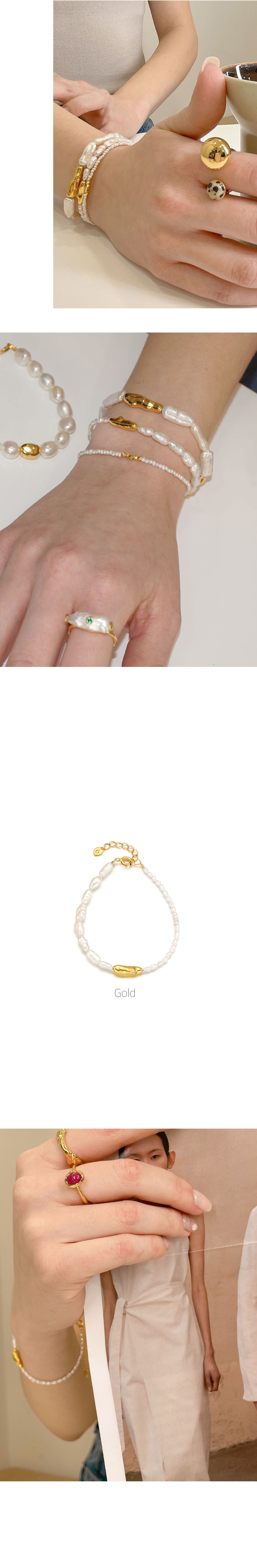 [Celeb Pick] Silver925 Kiesel Fresh Water Pearl Bracelet PS010B PS010B Styling Look - Global B2B Wholesale Accessory