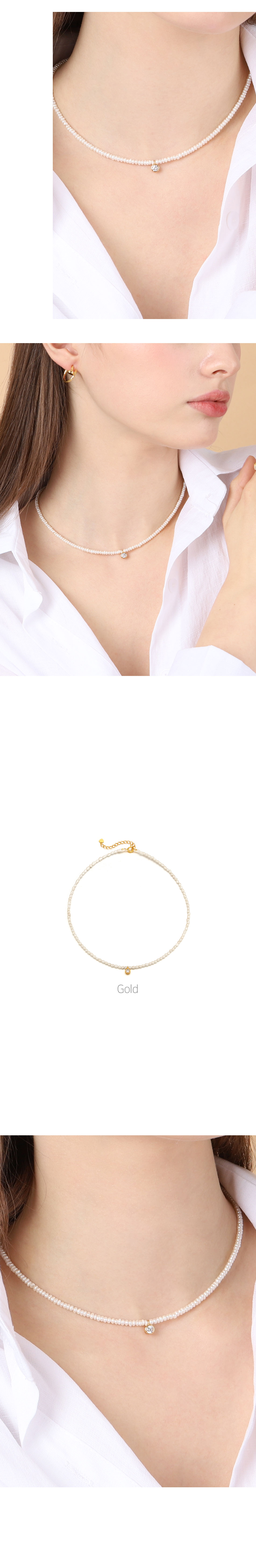 Silver925 Around º Fresh Water Pearl Necklace PS013N PS013N Styling Look - Global B2B Wholesale Accessory