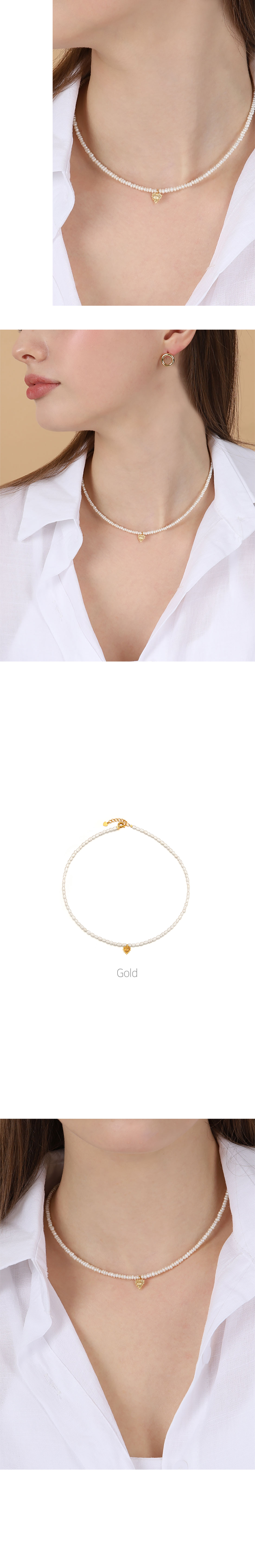 [Celeb Pick] Silver925 Ancient ♡ Fresh Water Pearl Necklace PS014N PS014N Styling Look - Global B2B Wholesale Accessory