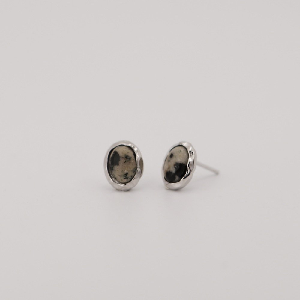 Ozel PS015E Premium Craftsmanship - [Celeb Pick] Silver925 Dalmatian Earrings PS015E