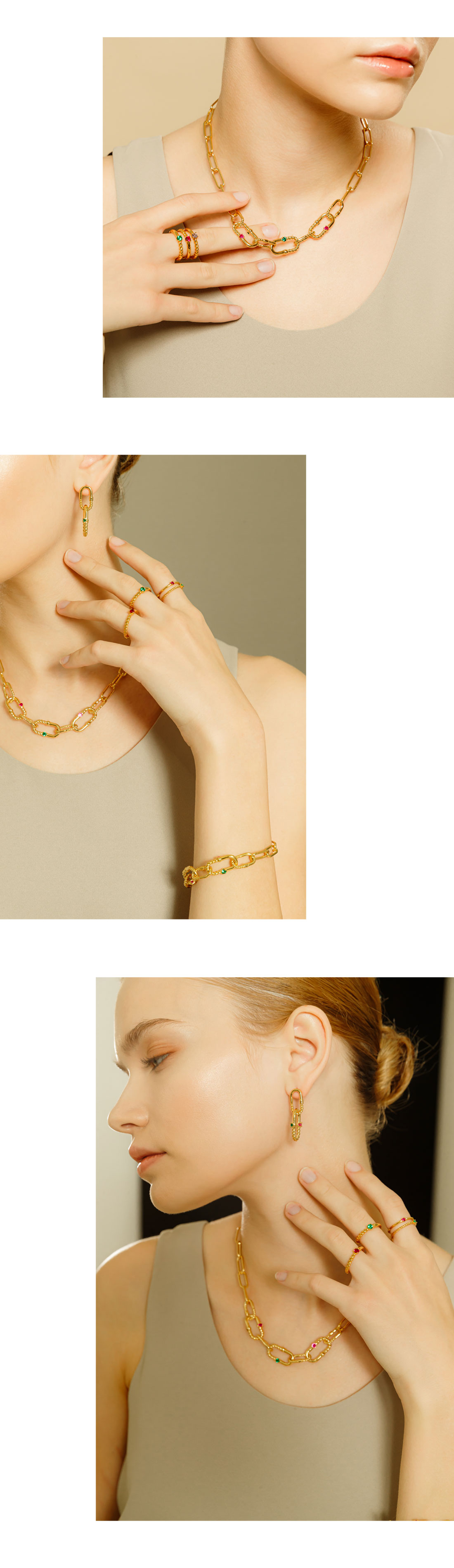 [Celeb Pick] Silver925 Ellipse Necklace PS019N PS019N Styling Look - Global B2B Wholesale Accessory