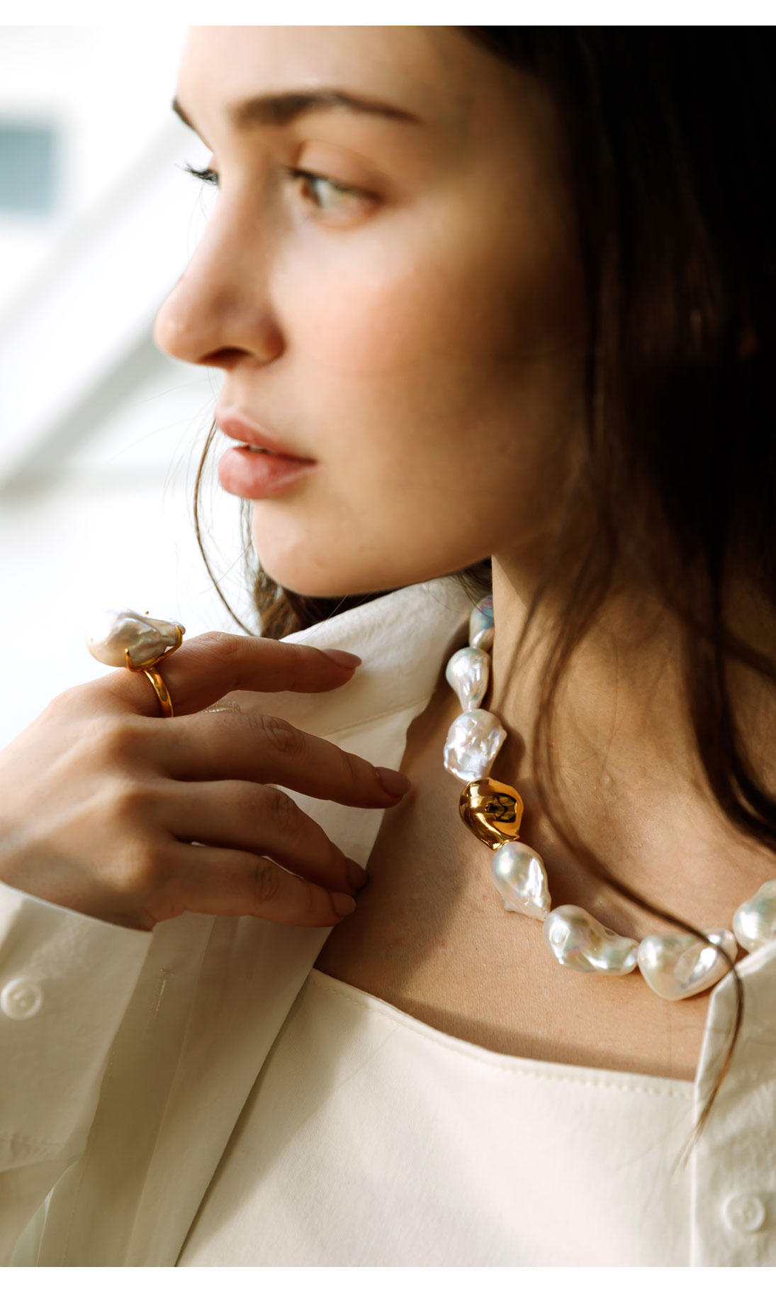 Silver925 Baroque Nube II Necklace PS023-1N PS023-1N Styling Look - Global B2B Wholesale Accessory