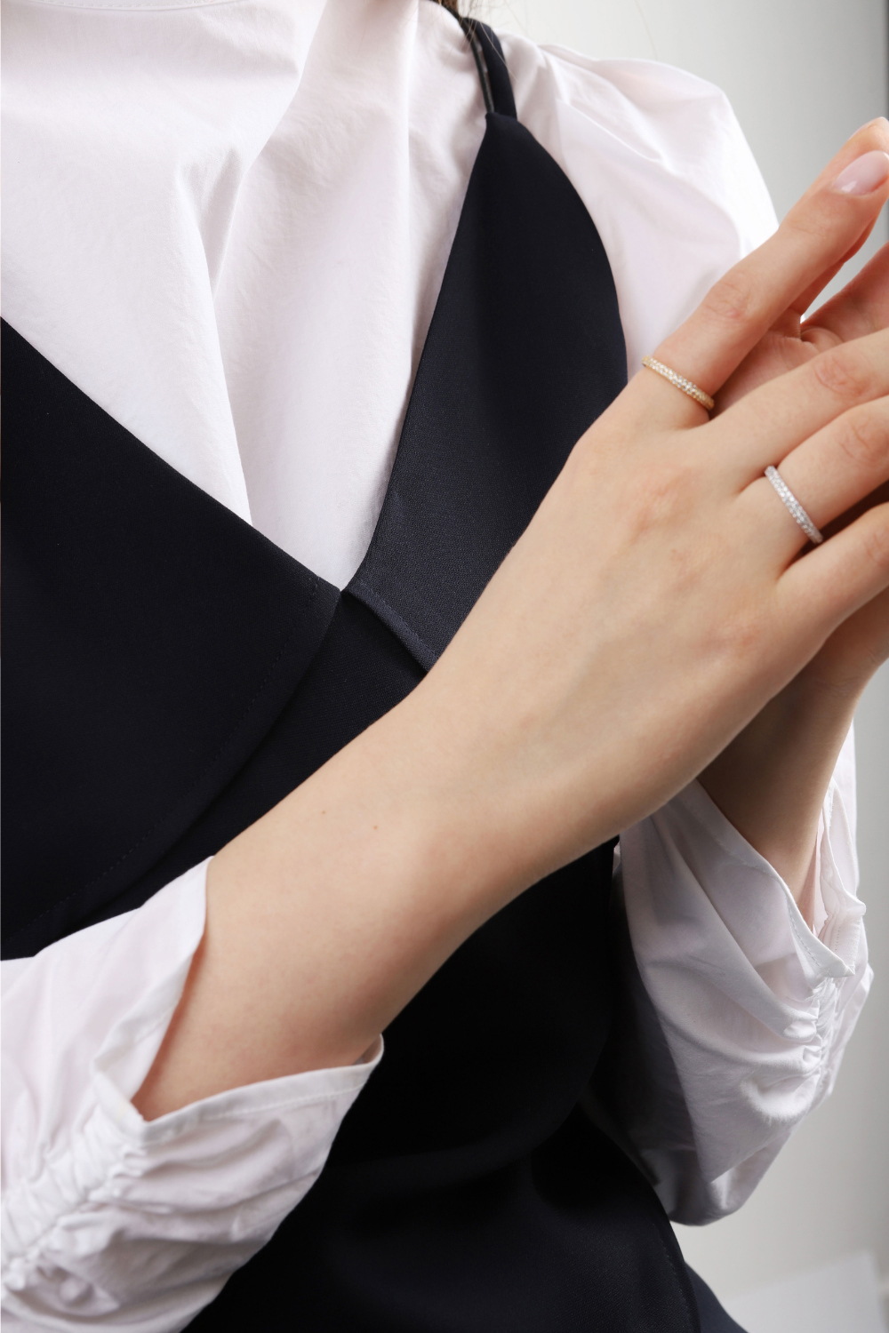 [Custom] Silver925 CZ 2Row Setting Ring PS035R PS035R Styling Look - Global B2B Wholesale Accessory