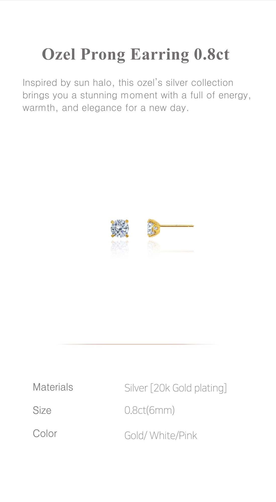 [Celeb Pick] Silver925 Ozel Prong 0.8ct Set PS038E,PS038N_6mm PS038E Styling Look - Global B2B Wholesale Accessory