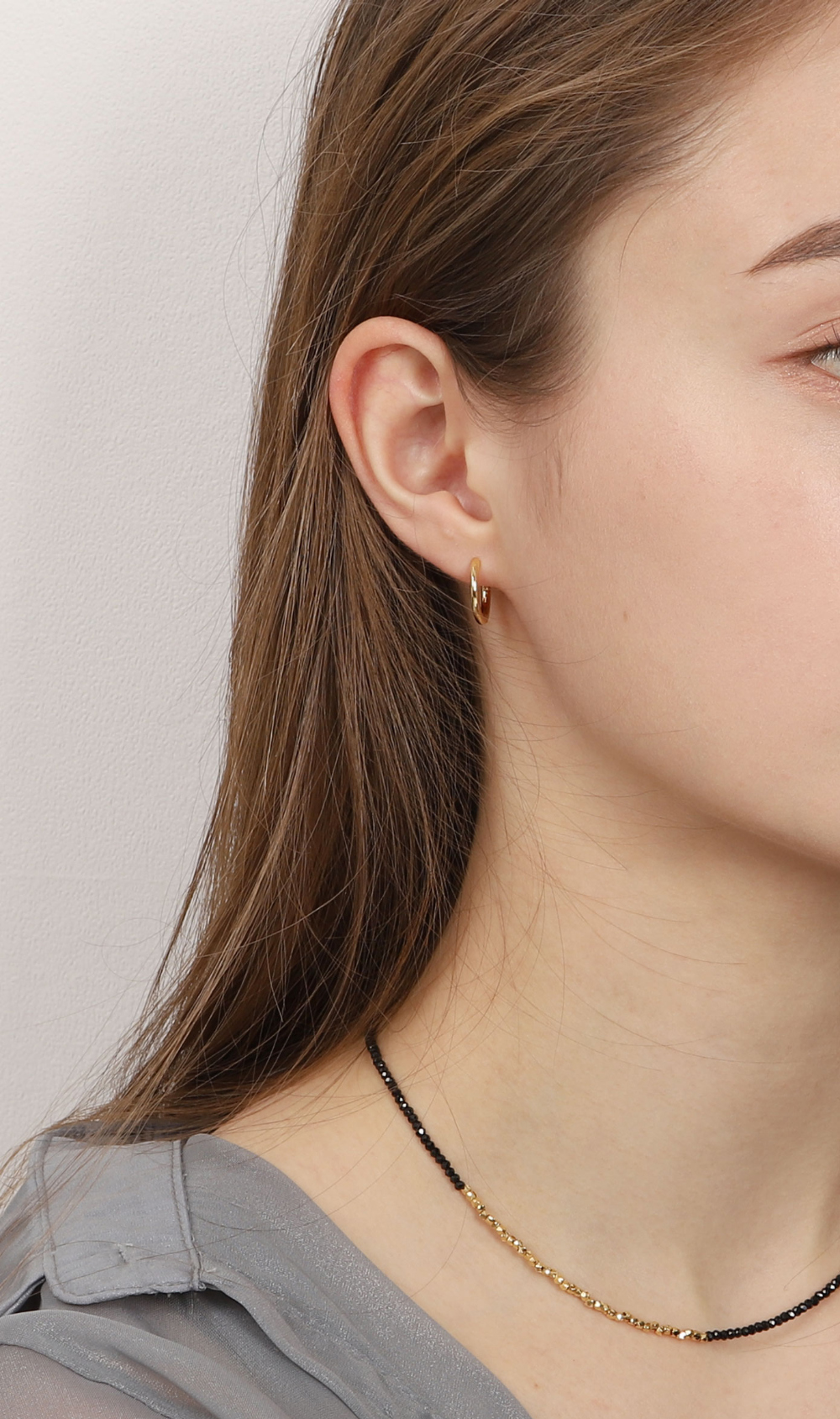 Ozel PS072E Premium Craftsmanship - Silver925 Simple Hoop Earrings PS072E