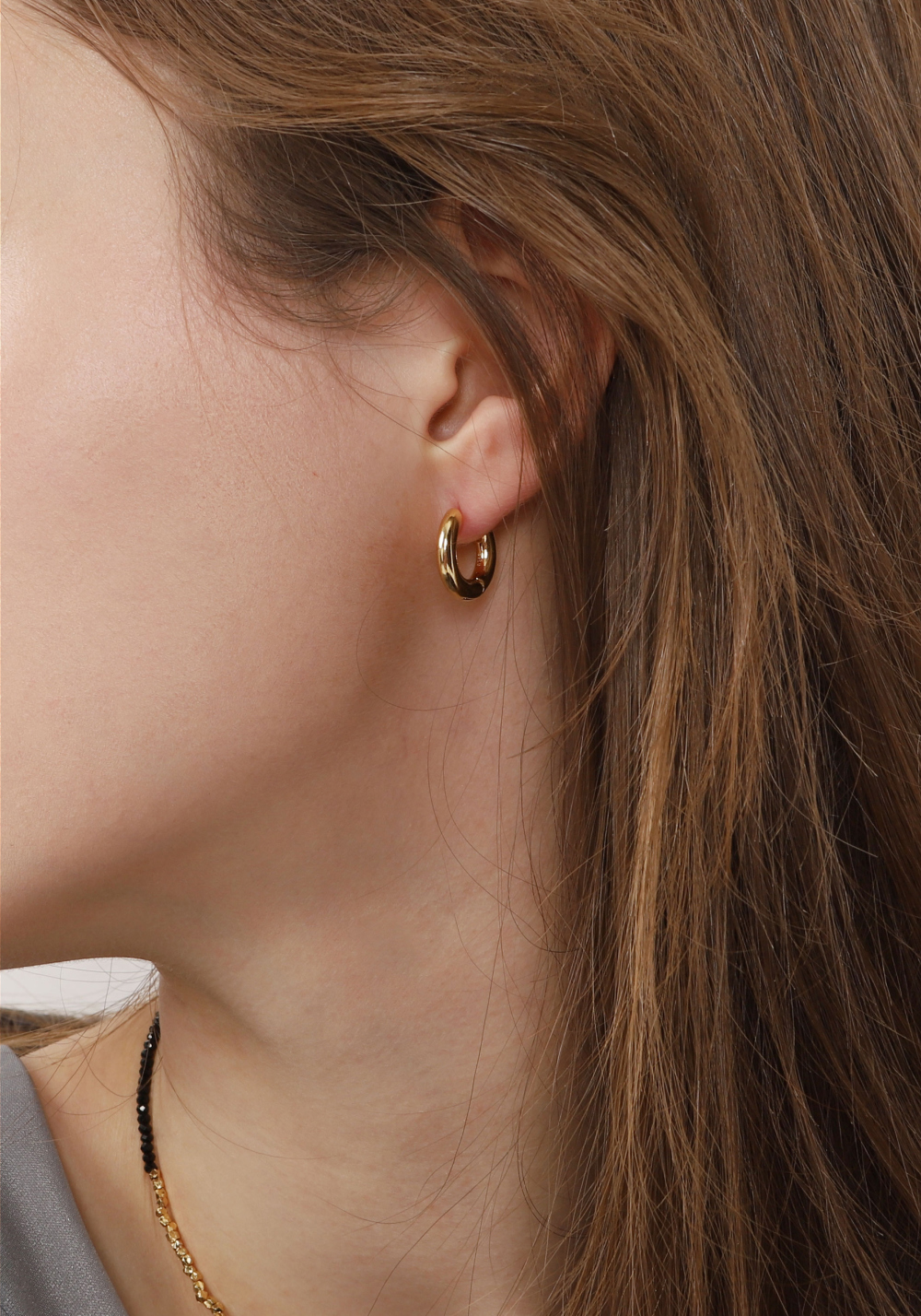 Ozel PS073E Premium Craftsmanship - Silver925 Basic Hoop Earrings PS073E