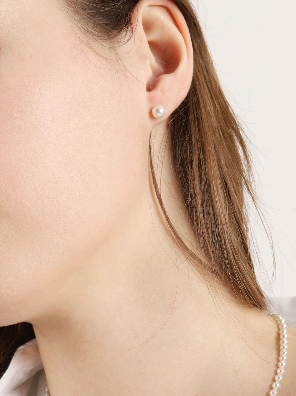 Silver925 SW Pearl Earrings 6mm PS083E PS083E Styling Look - Global B2B Wholesale Accessory