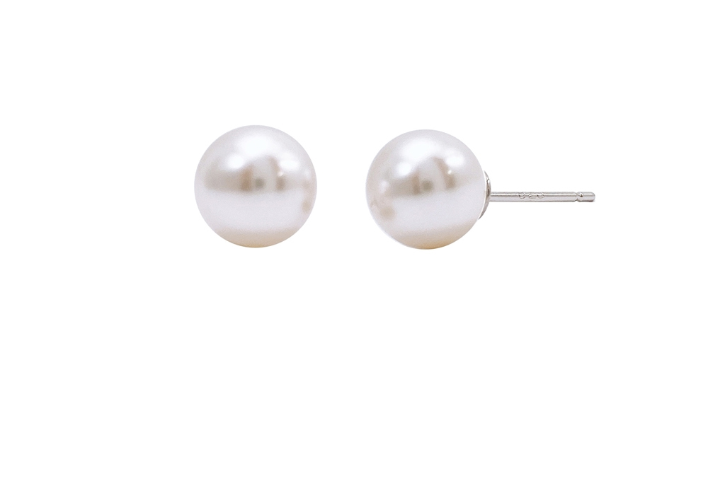 Ozel PS083E Premium Craftsmanship - Silver925 SW Pearl Earrings 8mm PS083E