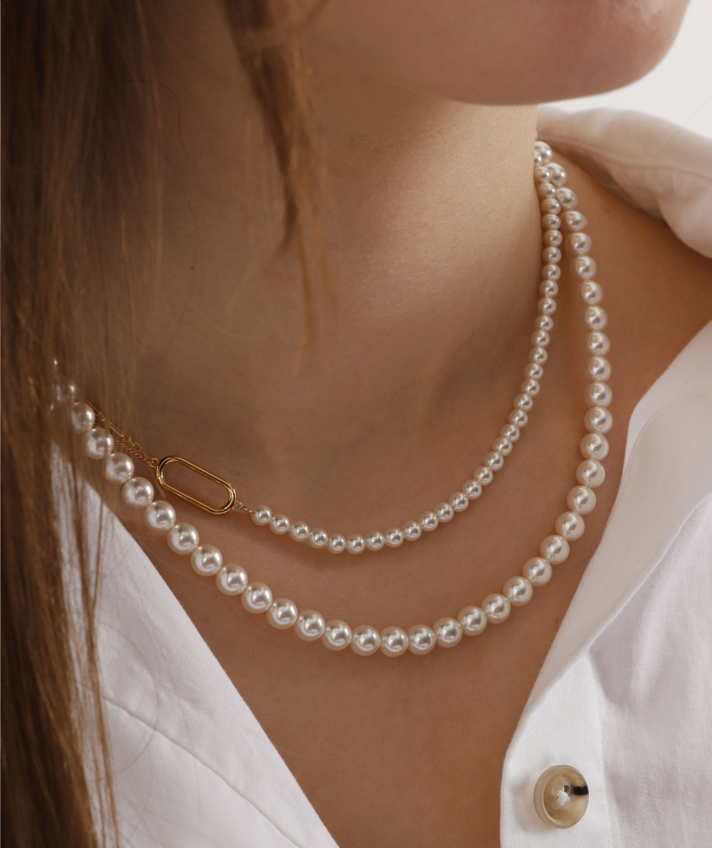 Minimalist Silver925, Swarovski Pearl Jewelry PS083N - Favorite among K-Drama Actresses