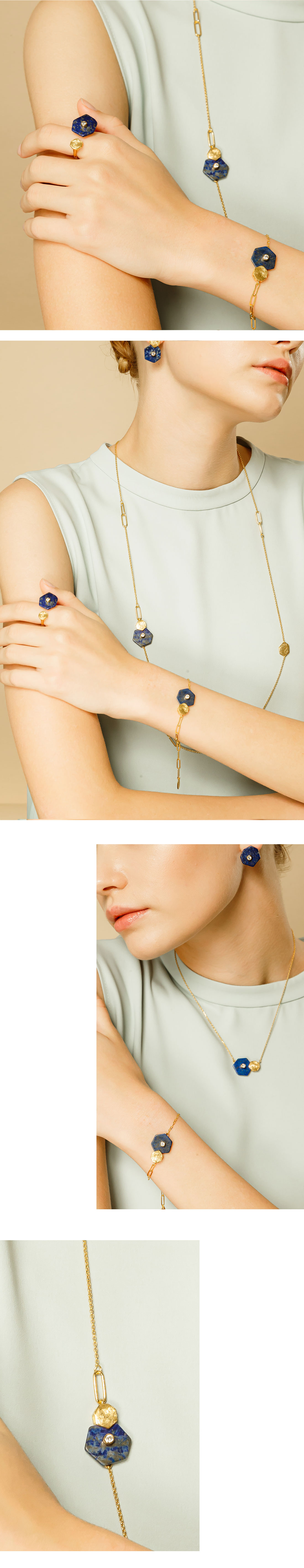 Silver925 Hexagon III Necklace PS087-2N PS087-2N Styling Look - Global B2B Wholesale Accessory