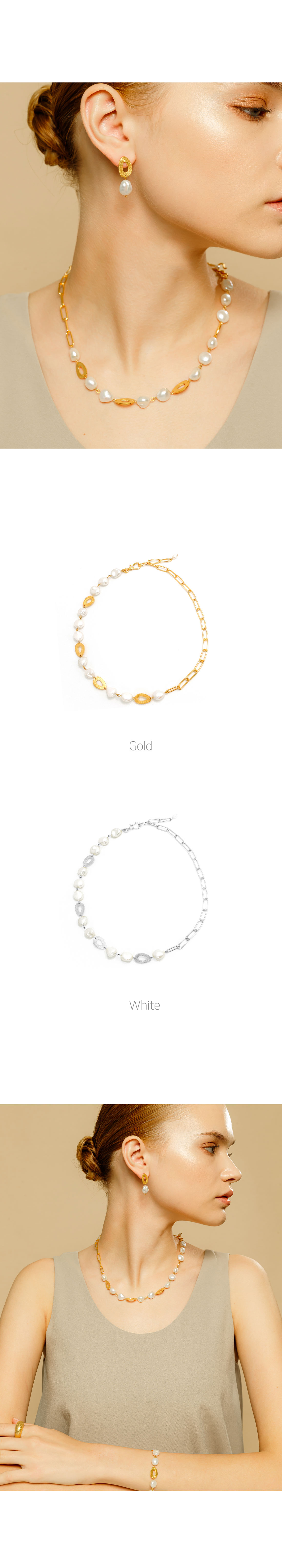 Silver925 Glaze Fresh Water Pearl Necklace PS089N PS089N Styling Look - Global B2B Wholesale Accessory