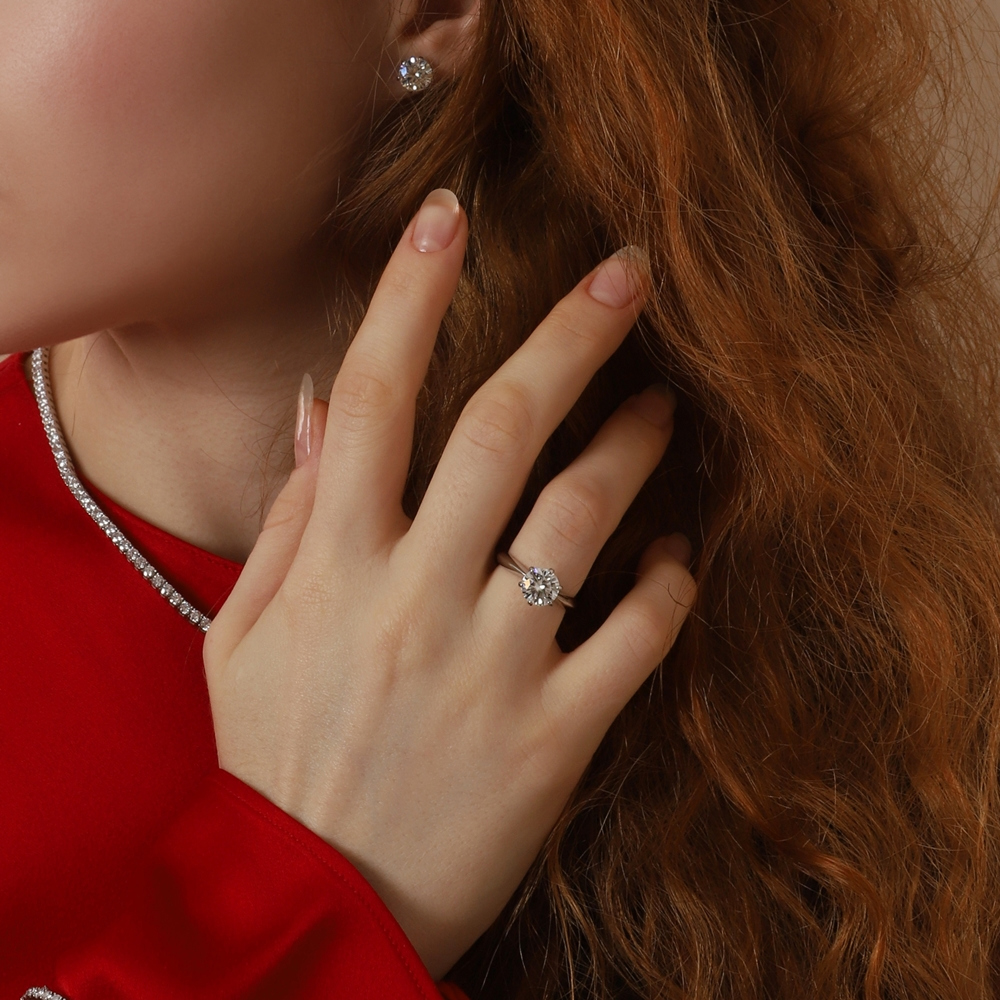Minimalist Silver925, Moissanite Jewelry PS092-1R - Favorite among K-Drama Actresses