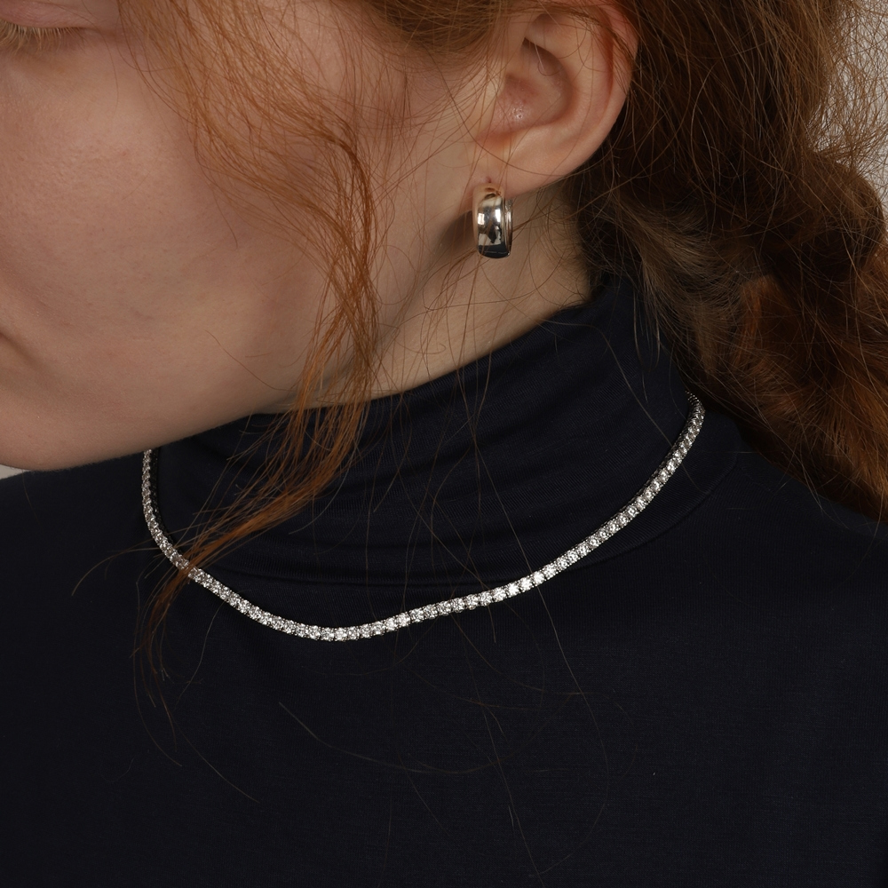 Ozel PS099N Premium Craftsmanship - [Custom] Silver925 Moissanite Tennis Necklace PS099N