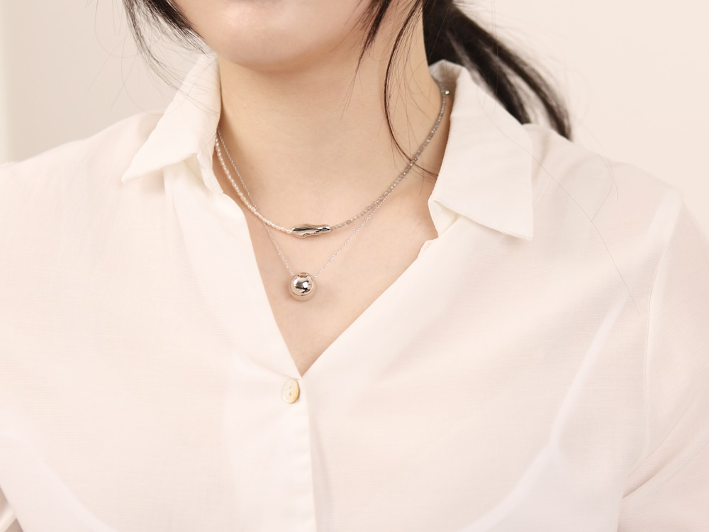 Silver925 Labradorite Fresh Water Pearl Necklace PS111N PS111N Styling Look - Global B2B Wholesale Accessory
