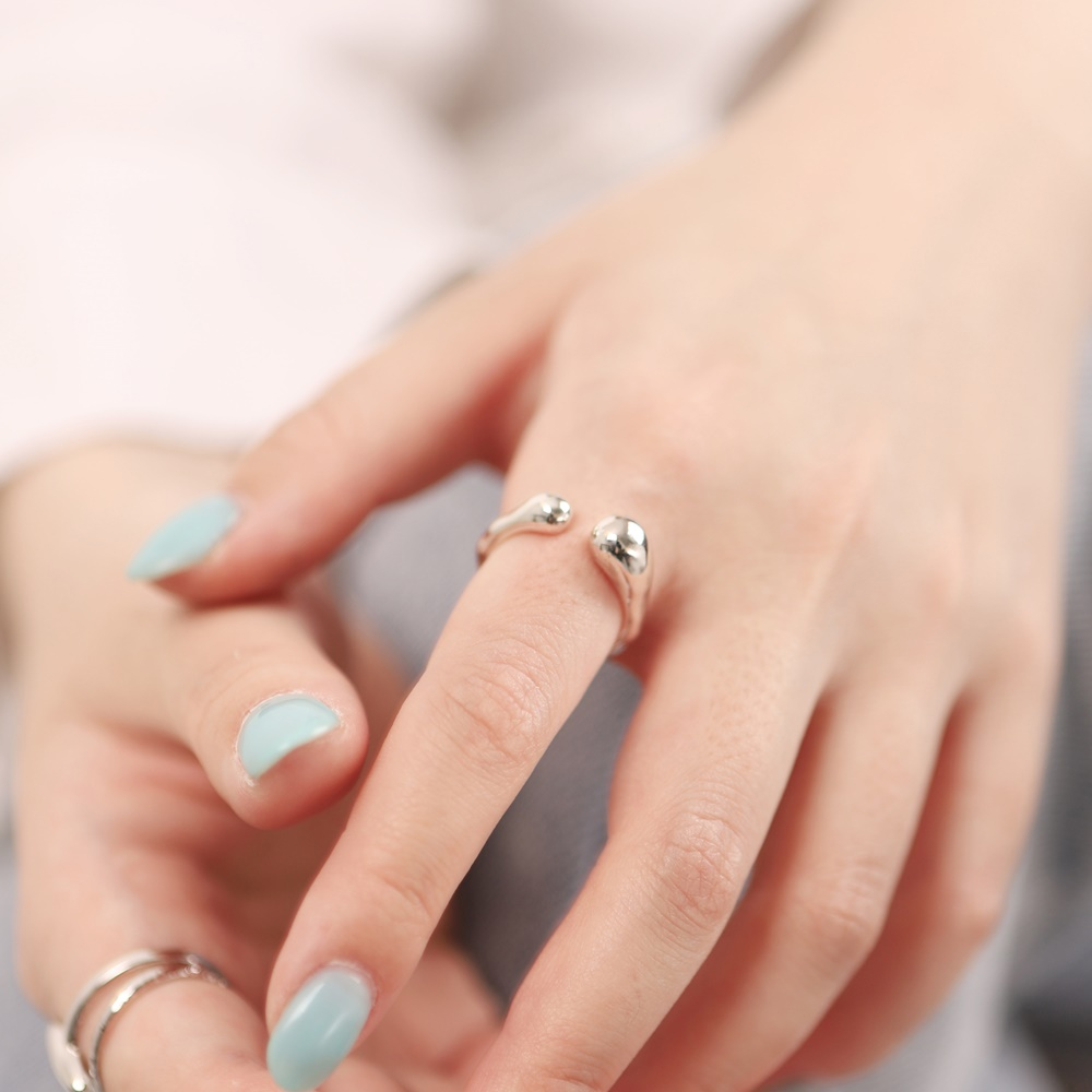 Ozel PS112R Premium Craftsmanship - [Celeb Pick] Silver925 Hand Crafted Wave Open Ring PS112R