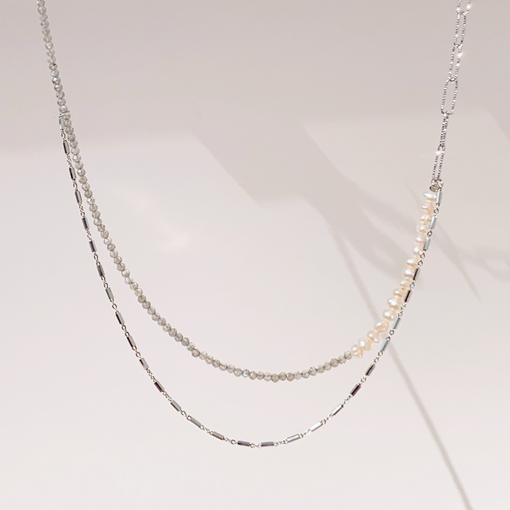 Minimalist Silver925, Fresh Water Pearl, Labradorite Jewelry PS113N - Favorite among K-Drama Actresses