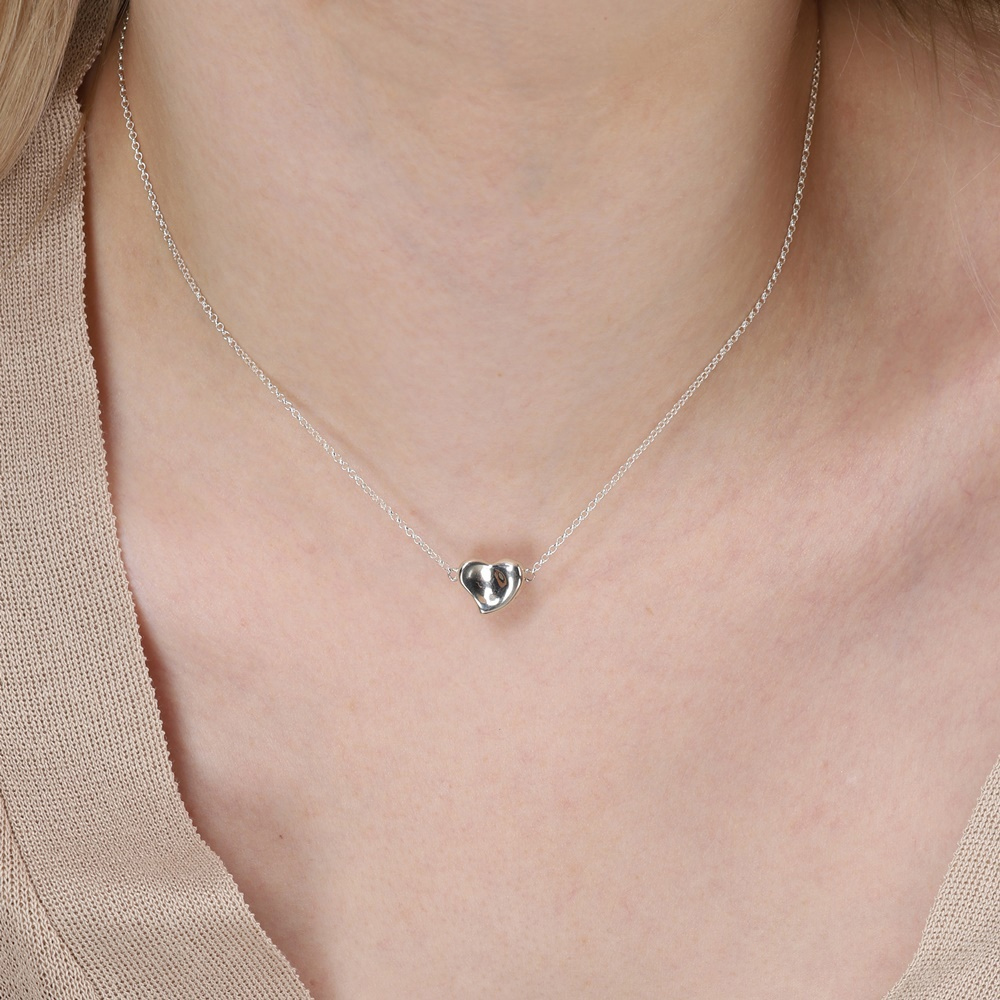 Ozel PS137N Premium Craftsmanship - [Celeb Pick] Silver925 Lovely Heart Pendant Necklace PS137N