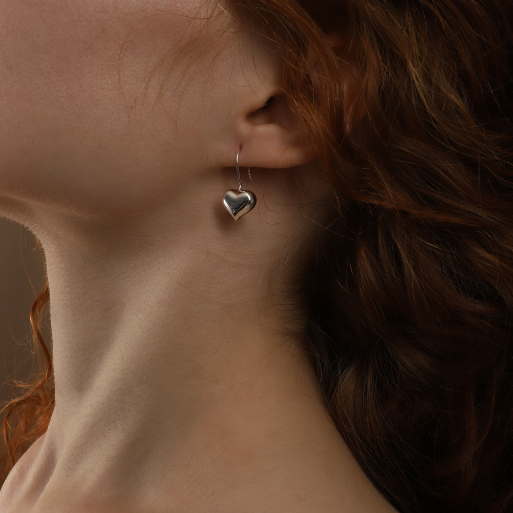 Silver925 Romantic Heart Fish Hook Earrings PS151-1E PS151-1E Styling Look - Global B2B Wholesale Accessory
