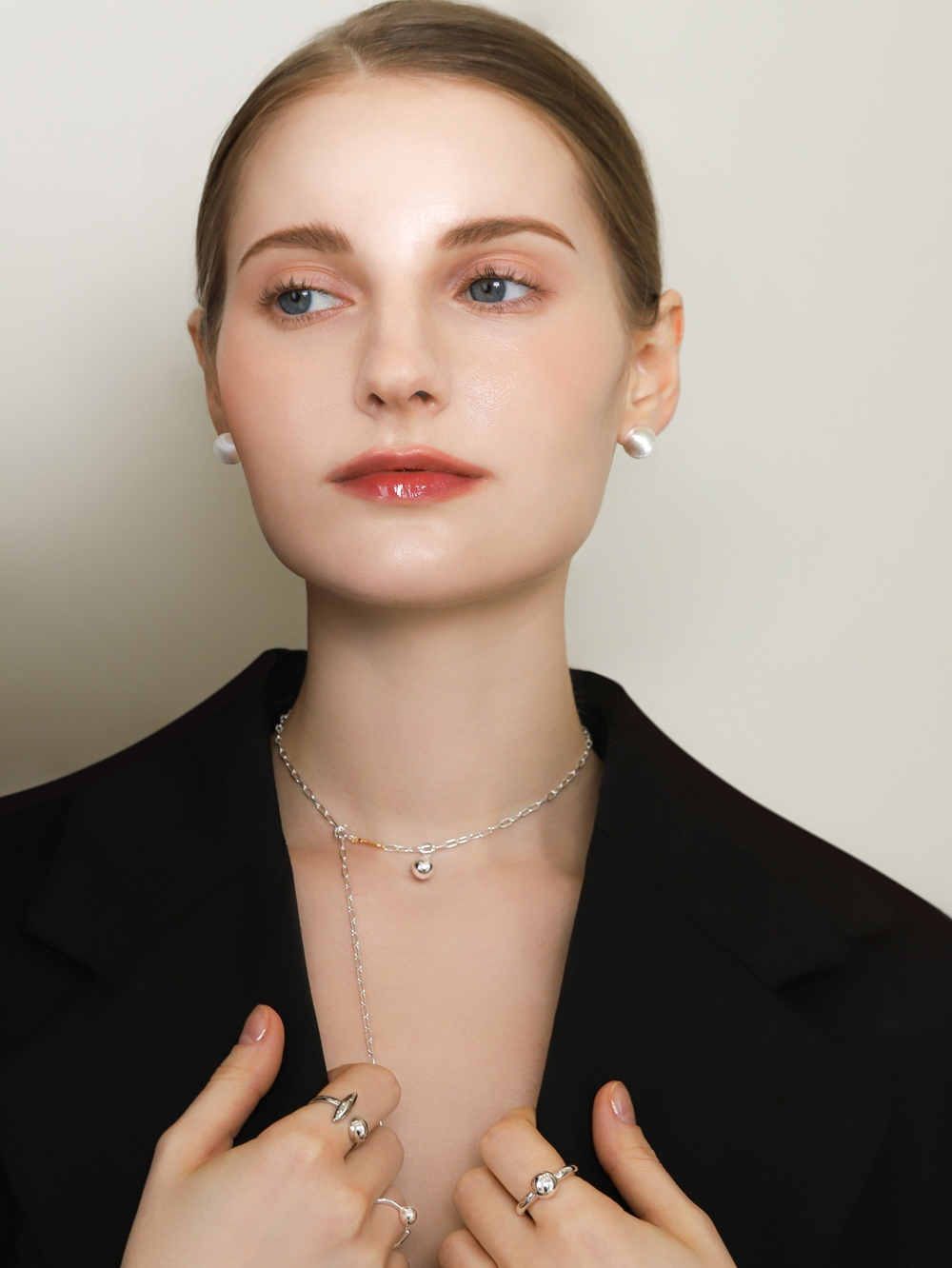Silver925 Sandy Cutting Ball Earrings PS160E,PS161E PS160E Styling Look - Global B2B Wholesale Accessory