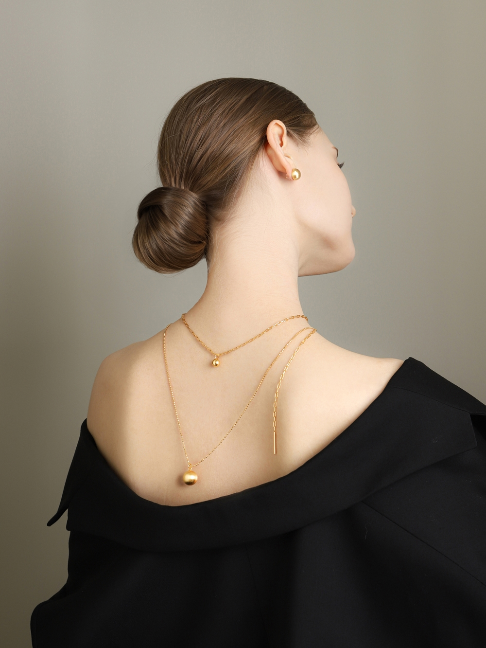 Silver925 Chain Bowling Long Necklace PS163N PS163N Styling Look - Global B2B Wholesale Accessory