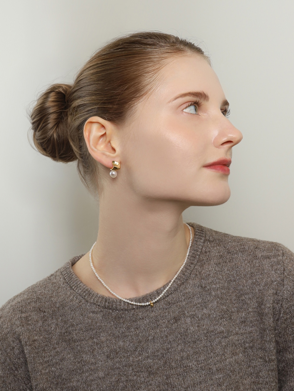 Silver925 Fresh Water Pearl Gold Point Necklace PS164N PS164N Styling Look - Global B2B Wholesale Accessory