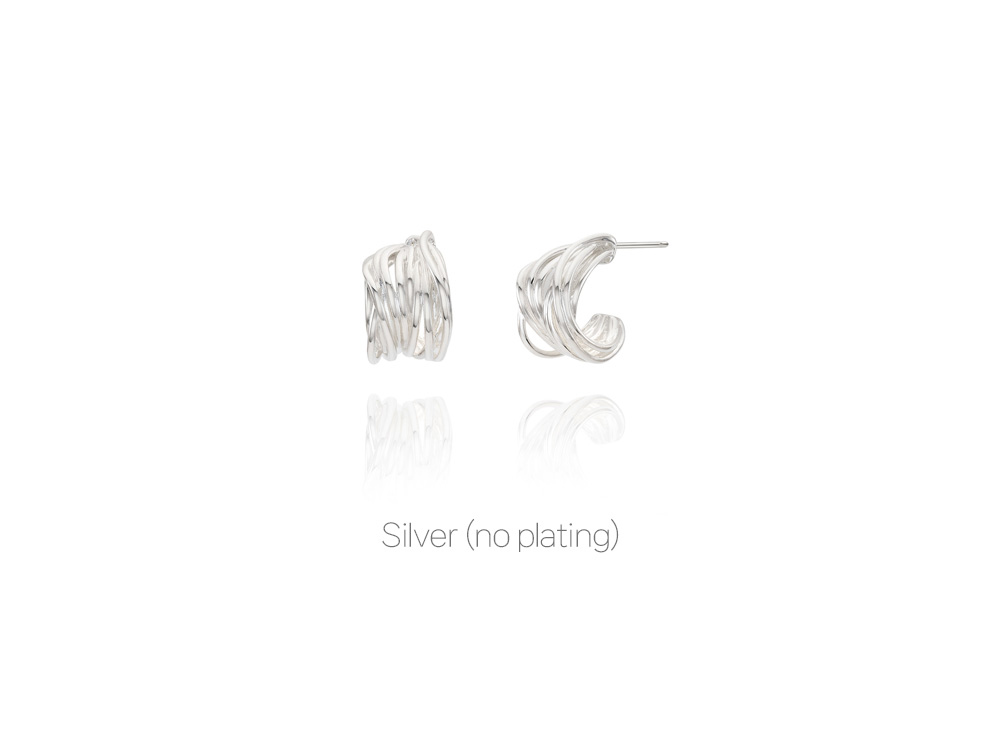 Ozel PS171E Premium Craftsmanship - [Celeb Pick] Silve925 Tarae Hoop Earrings PS171E