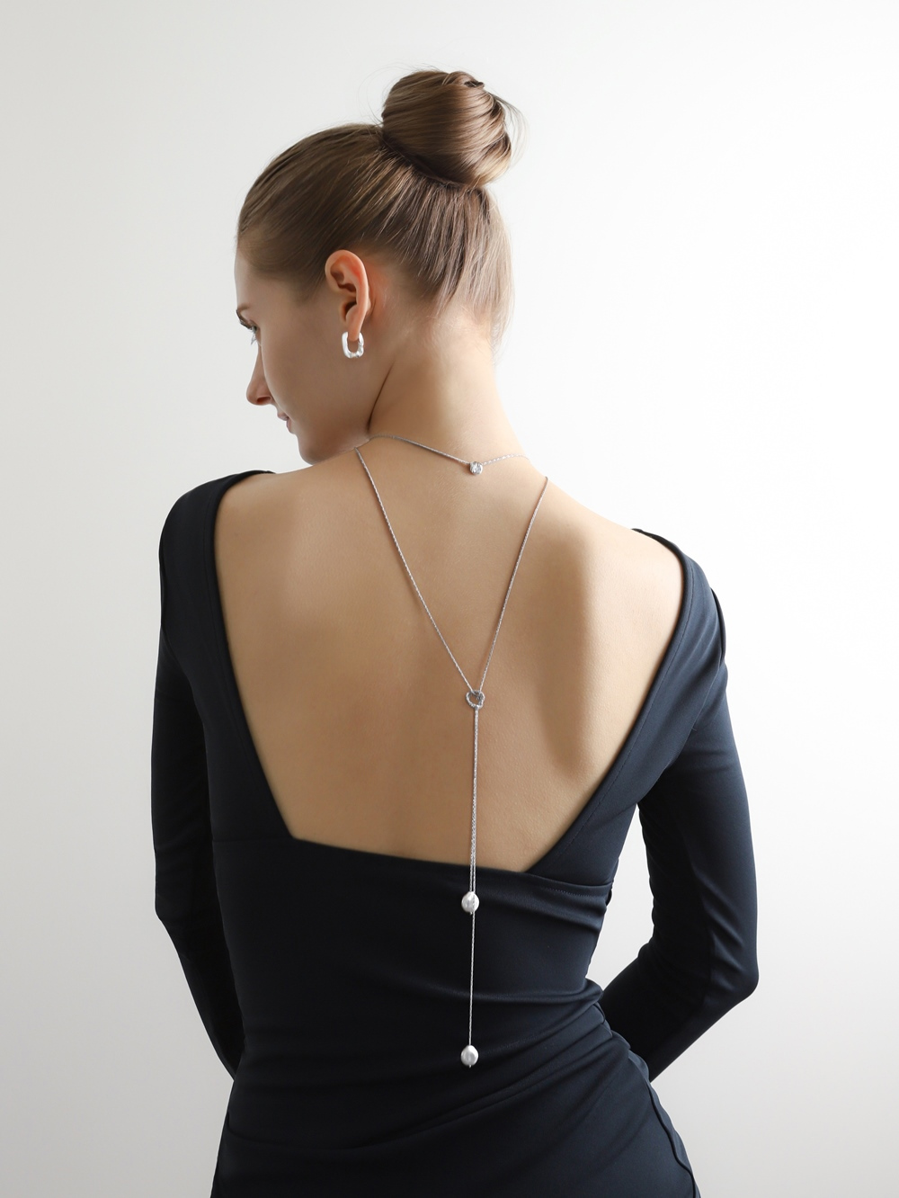 [custom-made]Silver925 Fresh Water Pearl Layer Long Necklace PS173N PS173N Styling Look - Global B2B Wholesale Accessory
