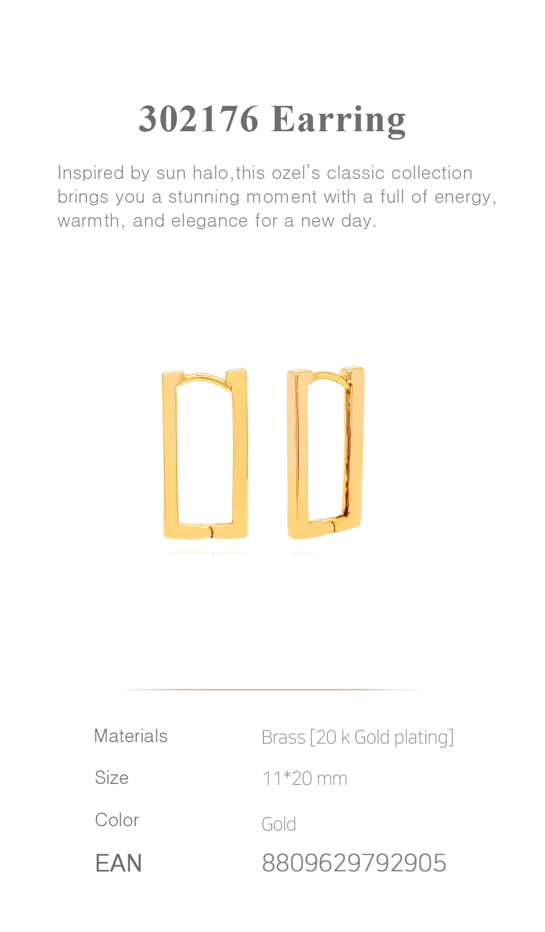 Rectangular Earrings 302176 Detail Cut
