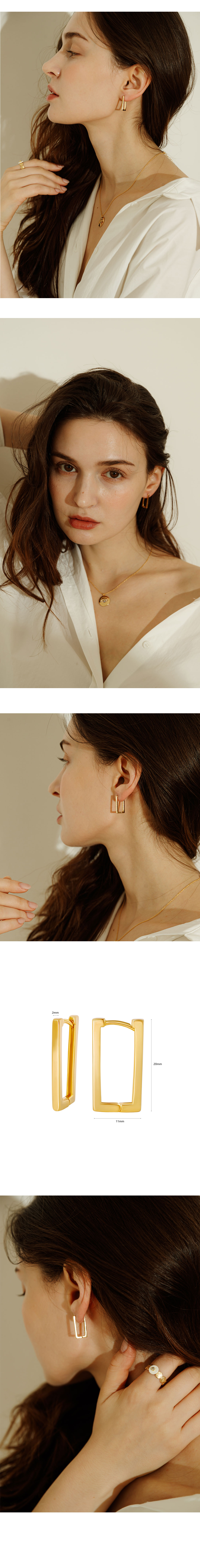 Rectangular Earrings 302176 Detail Cut