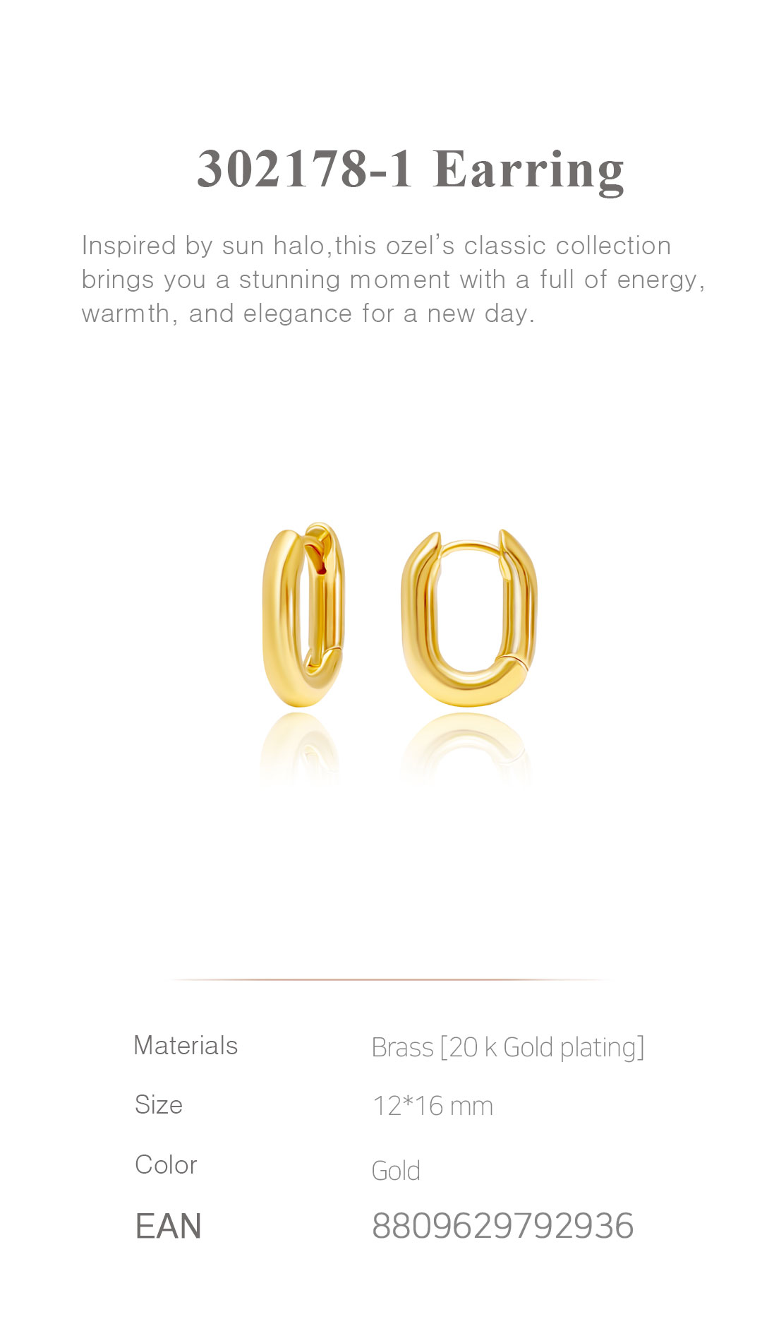 Oval Round Earrings 302178-1 Detail Cut